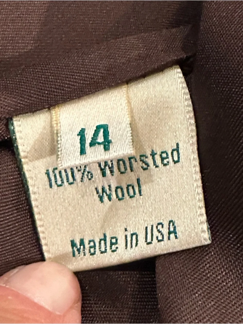 Vintage Austin Reed Womens 14P Blazer Jacket Brown 100% Worsted Wool Gold Button